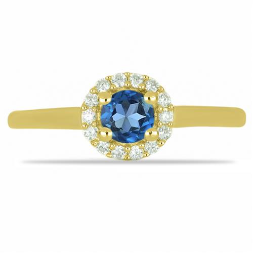 BUY STERLING SILVER REAL LONDON TOPAZ GEMSTONE HALO RING